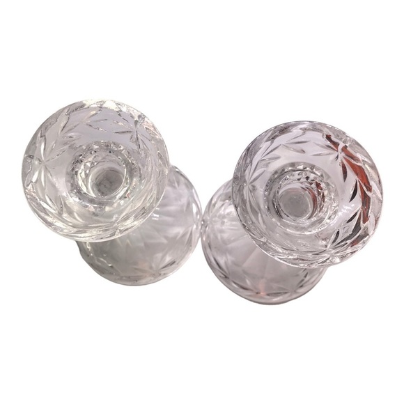 Pair of Vintage Bohemian Cut Crystal Candle Holders - Picture 2 of 5